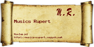 Musics Rupert névjegykártya